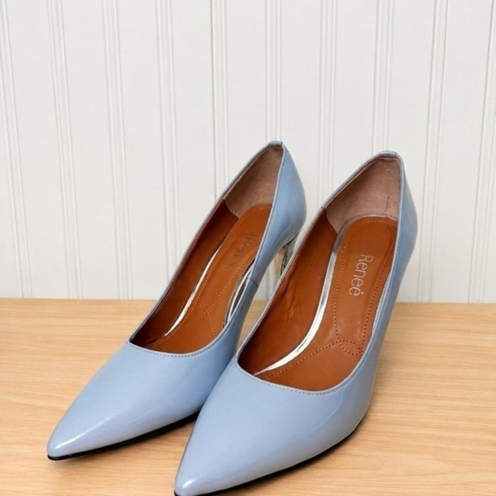 J. Reneé Pointed Toe Pumps with Metallic Sculpted Heel - Picture 2 of 7